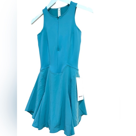 Lululemon Everlux Short-lined Tennis Tank Dress 6” aqua blue size 2, NWT - Picture 7 of 8